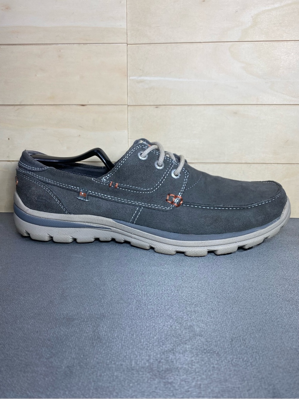 Skechers Relaxed Fit Superior Darcio Men's Size 11 Shoes Charcoal Tan Suede